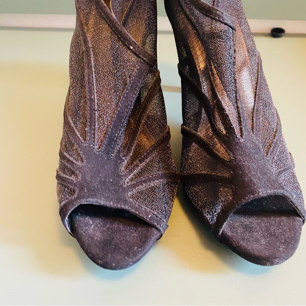 Marinelli Black Peep Toe Ankle Bootie Women’s 10 - Picture 9 of 10